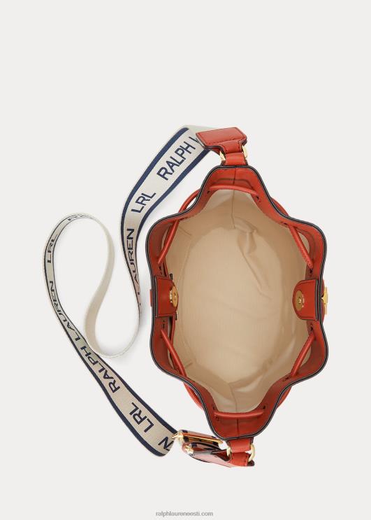 Ralph Lauren naised nahast keskmine andie nööriga kott PR0V5342 punane päikesekivi