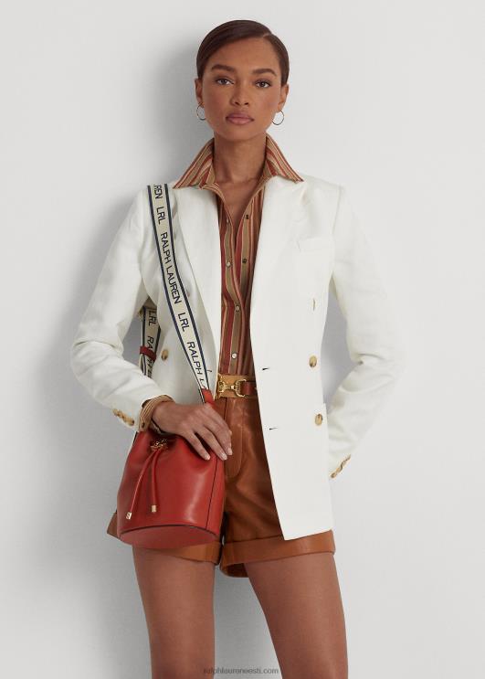 Ralph Lauren naised nahast keskmine andie nööriga kott PR0V5342 punane päikesekivi