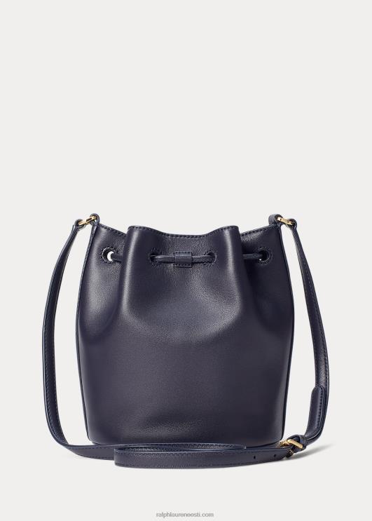 Ralph Lauren naised nahast keskmine andie nööriga kott PR0V5344 merevägi