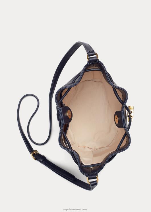 Ralph Lauren naised nahast keskmine andie nööriga kott PR0V5344 merevägi