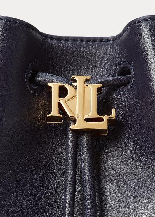 Ralph Lauren naised nahast keskmine andie nööriga kott PR0V5344 merevägi