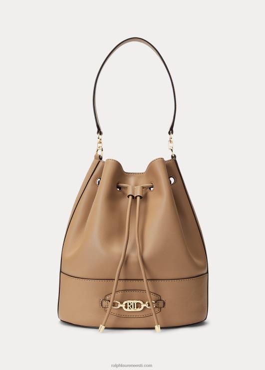 Ralph Lauren naised nahast suur Andie nööriga kott PR0V5352 kaamel