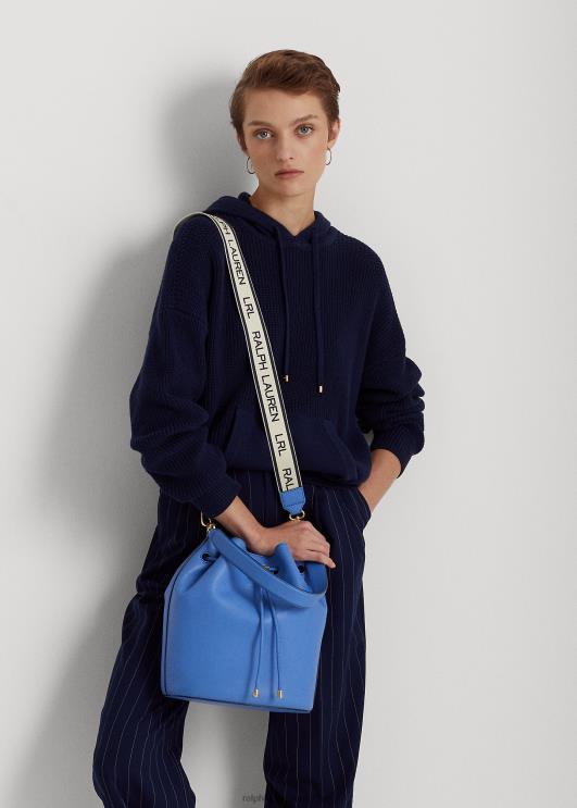 Ralph Lauren naised nahast suur Andie nööriga kott PR0V5451 Uus-Inglismaa sinine