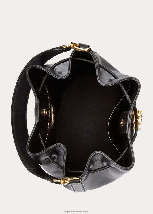 Ralph Lauren naised nahast suur Andie nööriga kott PR0V5452 must