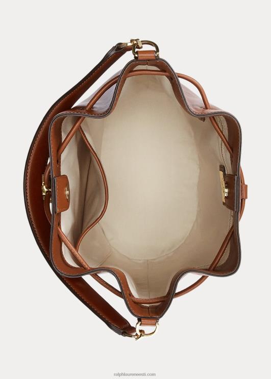 Ralph Lauren naised nahast suur Andie nööriga kott PR0V5453 tan