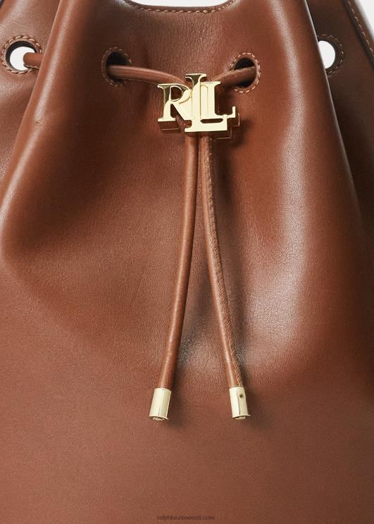 Ralph Lauren naised nahast suur Andie nööriga kott PR0V5453 tan