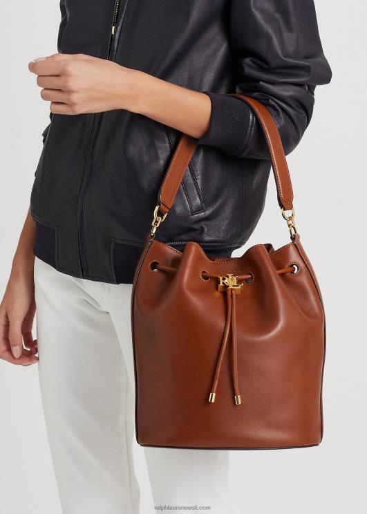 Ralph Lauren naised nahast suur Andie nööriga kott PR0V5453 tan