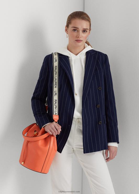 Ralph Lauren naised nahast suur Andie nööriga kott PR0V5454 sadamaäärne korall