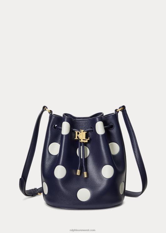 Ralph Lauren naised täpiline keskmise Andie nööriga kott PR0V5340 rafineeritud merevägi/vanilje