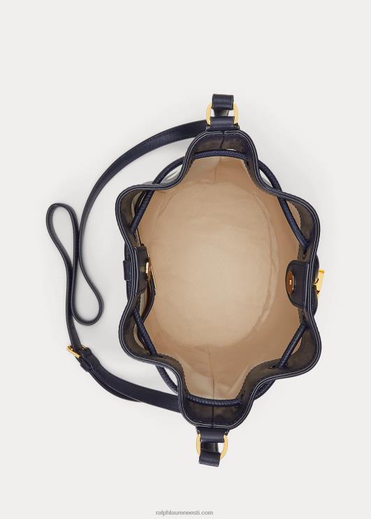 Ralph Lauren naised täpiline keskmise Andie nööriga kott PR0V5340 rafineeritud merevägi/vanilje