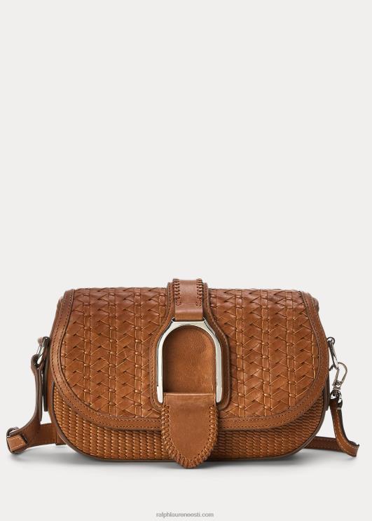 Ralph Lauren naised kootud vasikanahast welingtoni õlakott PR0V5273 tan