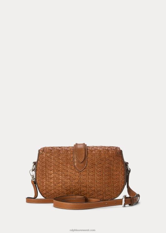 Ralph Lauren naised kootud vasikanahast welingtoni õlakott PR0V5273 tan