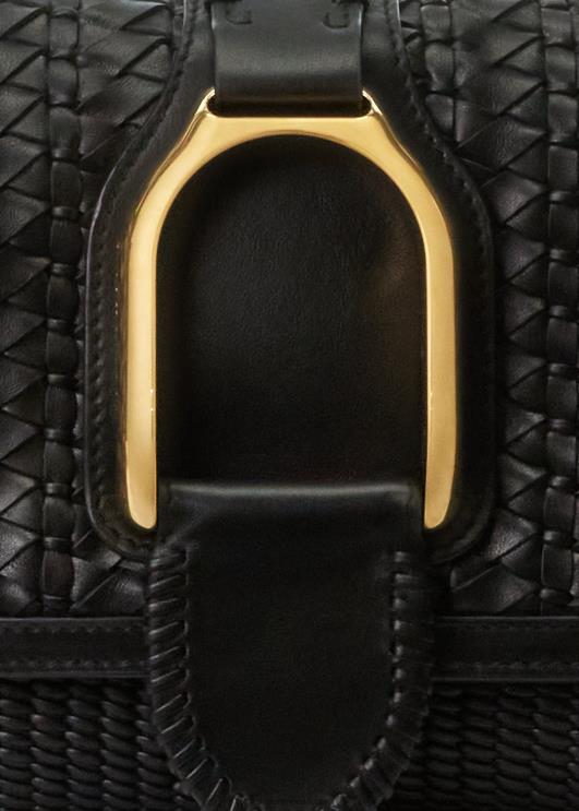 Ralph Lauren naised kootud vasikanahast welingtoni õlakott PR0V5283 must