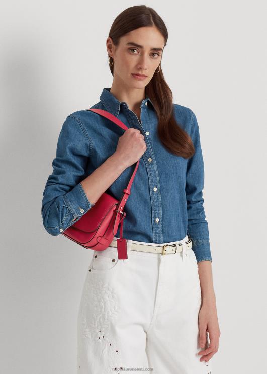 Ralph Lauren naised nahast väike maddy õlakott PR0V5158 spordiroosa