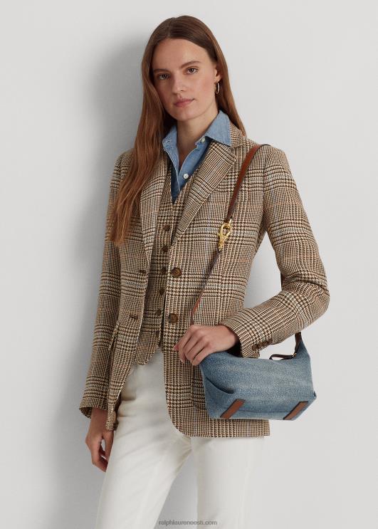 Ralph Lauren naised pestud denim väike kassie õlakott PR0V5390 päikeseloojangu indigopesu