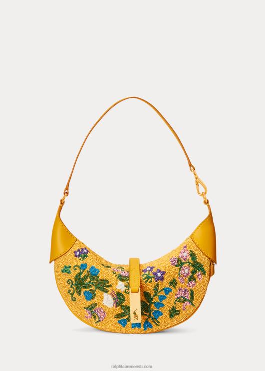 Ralph Lauren naised polo id lille-helmestega mini õlakott PR0V5138 sinep multi