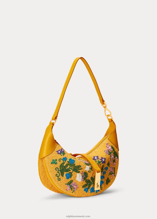 Ralph Lauren naised polo id lille-helmestega mini õlakott PR0V5138 sinep multi