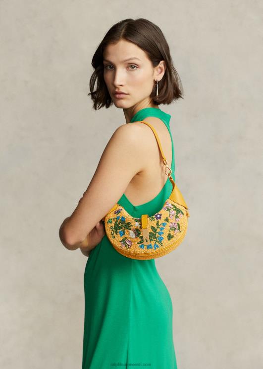 Ralph Lauren naised polo id lille-helmestega mini õlakott PR0V5138 sinep multi