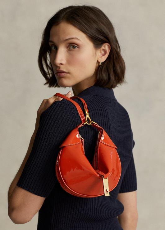 Ralph Lauren naised polo id patent mini õlakott PR0V5135 päikeseloojangu oranž