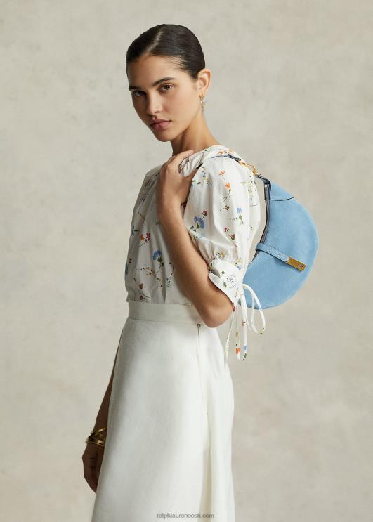 Ralph Lauren naised polo id seemisnahast mini õlakott PR0V5133 pulber sinine