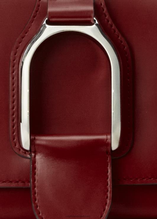 Ralph Lauren naised vasikanahast welingtoni õlakott PR0V5278 sügav punane