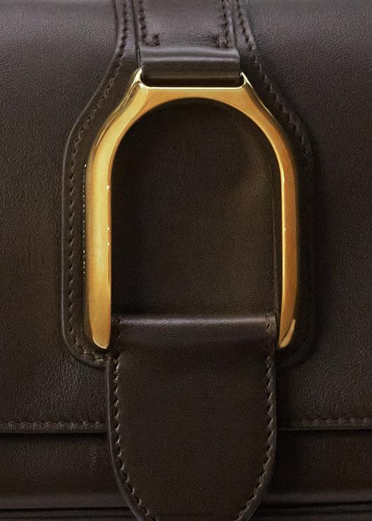 Ralph Lauren naised vasikanahast welingtoni õlakott PR0V5279 tumepruun