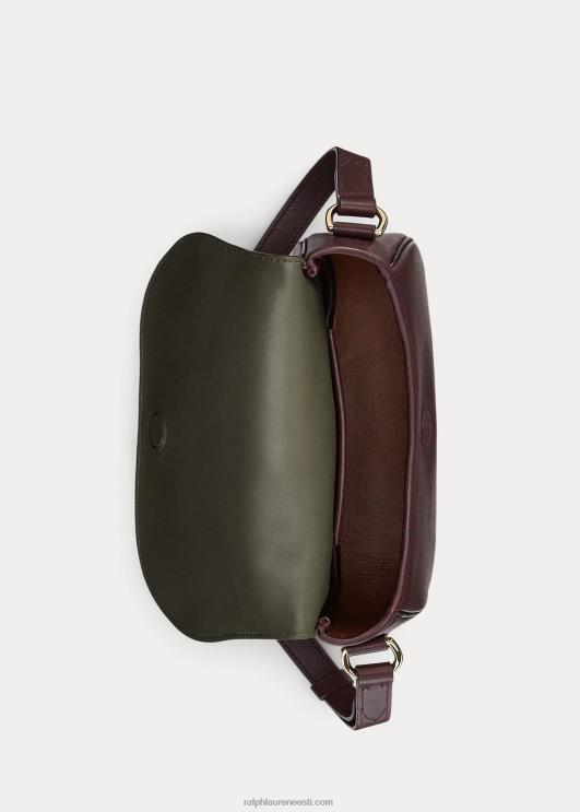 Ralph Lauren naised vasikanahast welingtoni õlakott PR0V5280 bordeaux