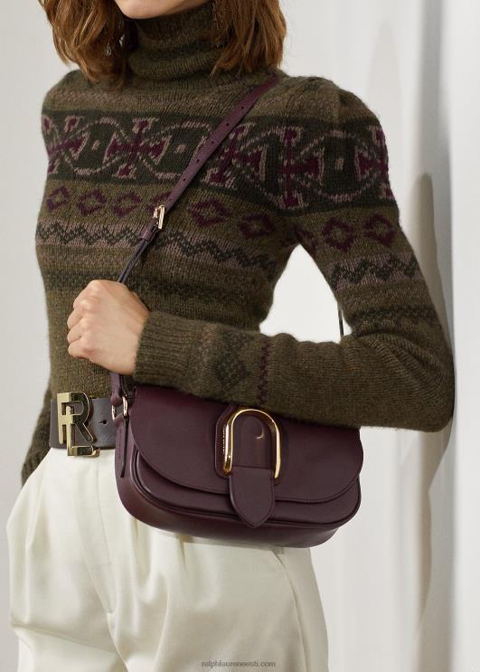 Ralph Lauren naised vasikanahast welingtoni õlakott PR0V5280 bordeaux
