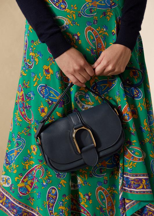 Ralph Lauren naised vasikanahast welingtoni õlakott PR0V5285 merelaevastik