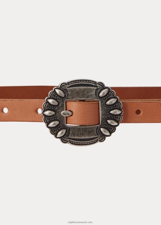 Ralph Lauren naised õhuke vasikanahast vöö PR0V5464 loomulik