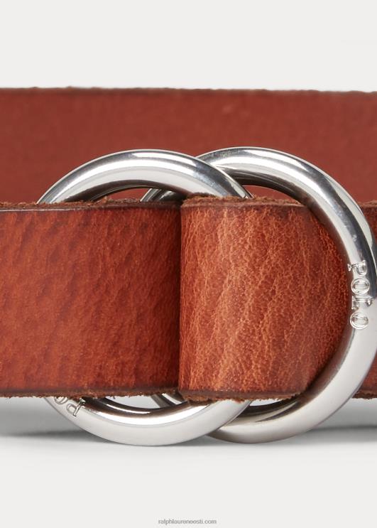 Ralph Lauren naised kõhn nahast o-rõngasrihm PR0V5473 cuoio