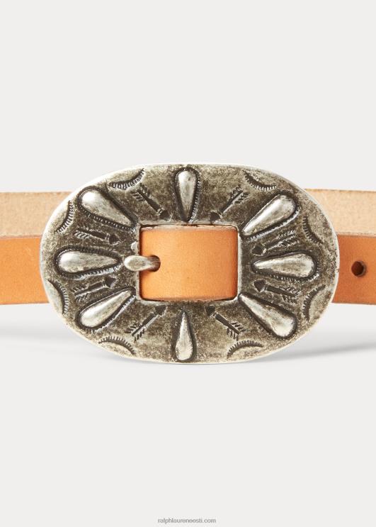 Ralph Lauren naised kõhn nahast pandlaga vöö PR0V5467 loomulik
