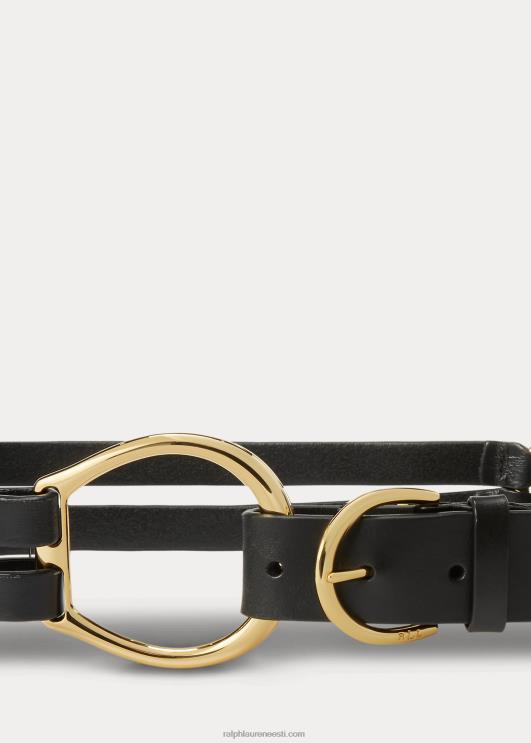 Ralph Lauren naised kolme rihmaga nahast vöö PR0V4932 must