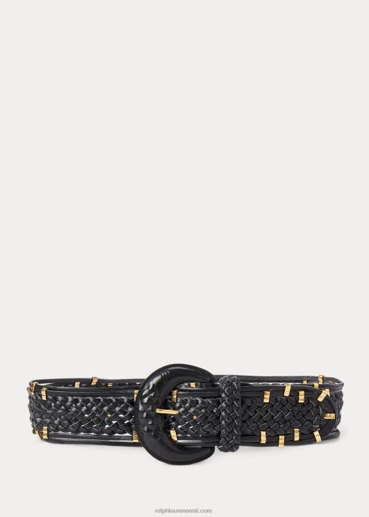 Ralph Lauren naised kootud vachetta nahast vöö PR0V5607 must