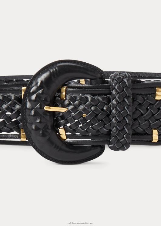 Ralph Lauren naised kootud vachetta nahast vöö PR0V5607 must