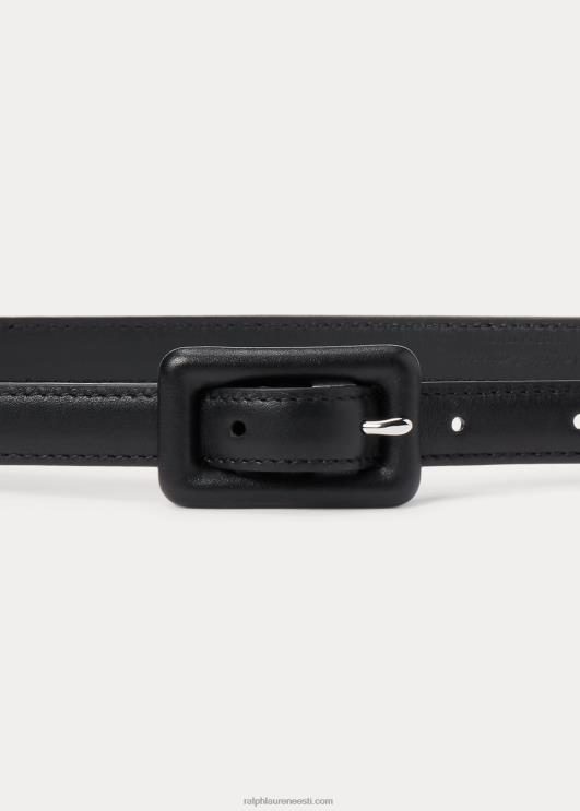 Ralph Lauren naised kraavi-pandlaga vasikanahast kõhn vöö PR0V5588 must