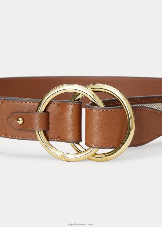 Ralph Lauren naised lõuendist ja nahast painutav vöö PR0V4924 loomulik/pruun