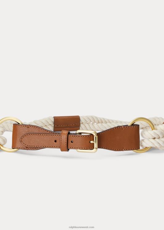 Ralph Lauren naised nahast äärisega köis kõhn vöö PR0V4927 loomulik/pruun