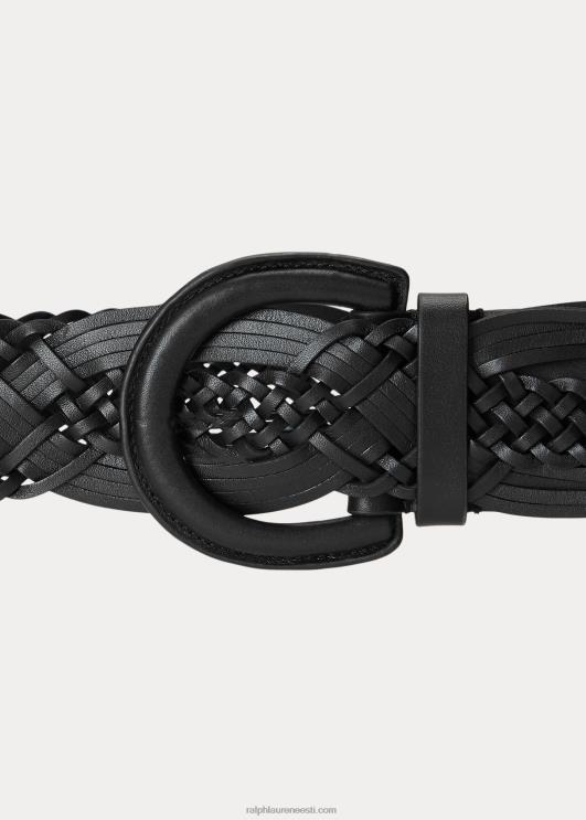 Ralph Lauren naised punutud nahast lai vöö PR0V4930 must