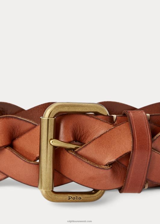 Ralph Lauren naised punutud vachetta nahast vöö PR0V5530 tan