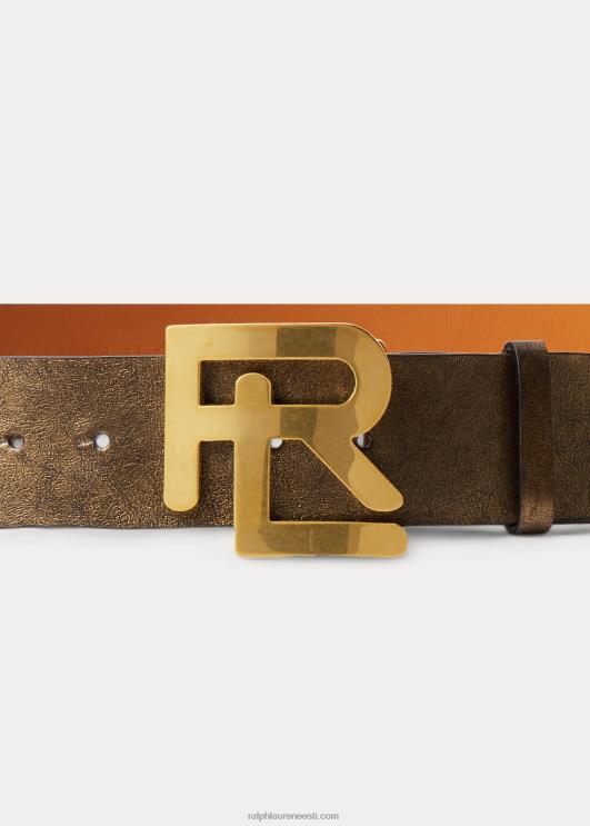 Ralph Lauren naised rl metallist vasikanahast lai vöö PR0V5597 pronksist