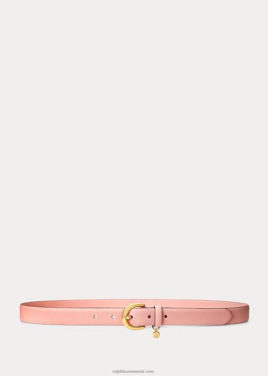 Ralph Lauren naised võluv crosshatch nahast vöö PR0V4934 roosipruun