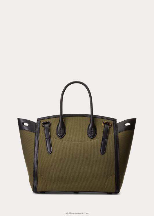 Ralph Lauren naised lõuend ja nahk pehme ricky 33 PR0V5145 oliiv