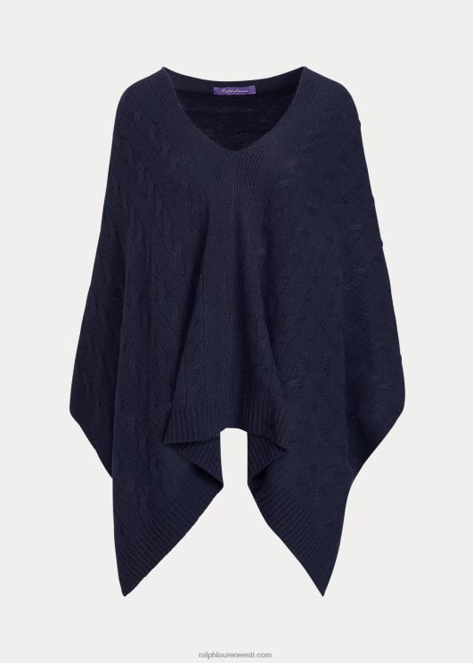 Ralph Lauren naised kaabel kašmiirist pontšo sall PR0V5596 merevägi
