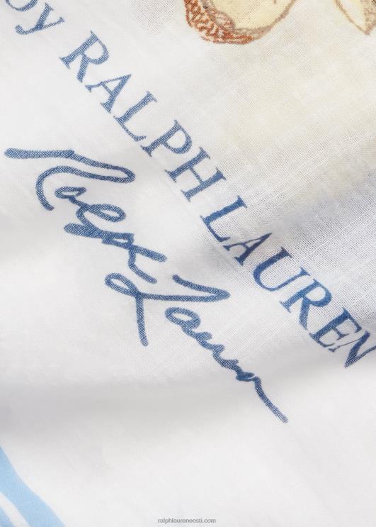 Ralph Lauren naised polo karu puuvillane sall PR0V5560 kreem/sinine