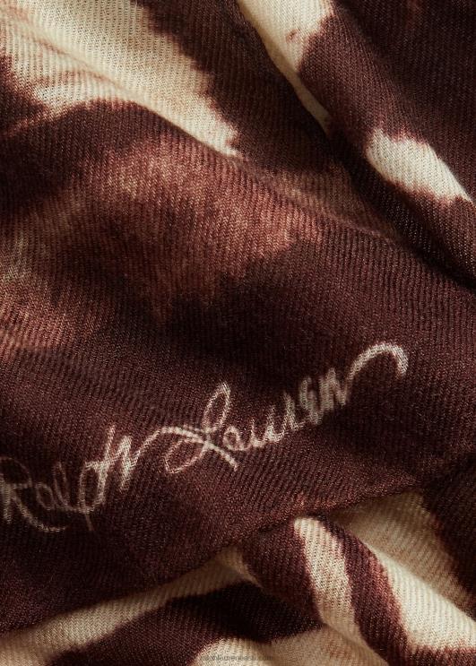 Ralph Lauren naised sebramustriga pashmina sall PR0V5614 pruun/kreem multi