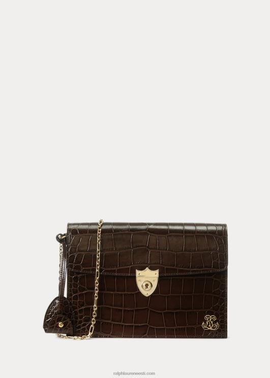 Ralph Lauren naised alligaatori hari ümbriku sidur PR0V5254 tumepruun