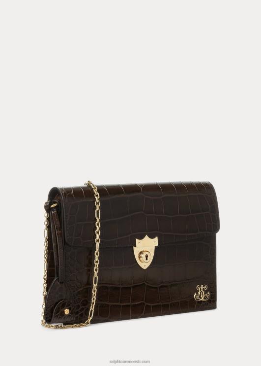 Ralph Lauren naised alligaatori hari ümbriku sidur PR0V5254 tumepruun