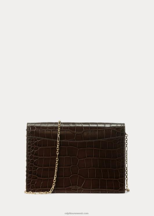 Ralph Lauren naised alligaatori hari ümbriku sidur PR0V5254 tumepruun