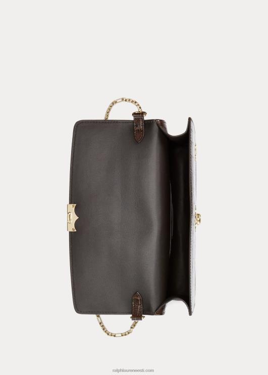 Ralph Lauren naised alligaatori hari ümbriku sidur PR0V5254 tumepruun